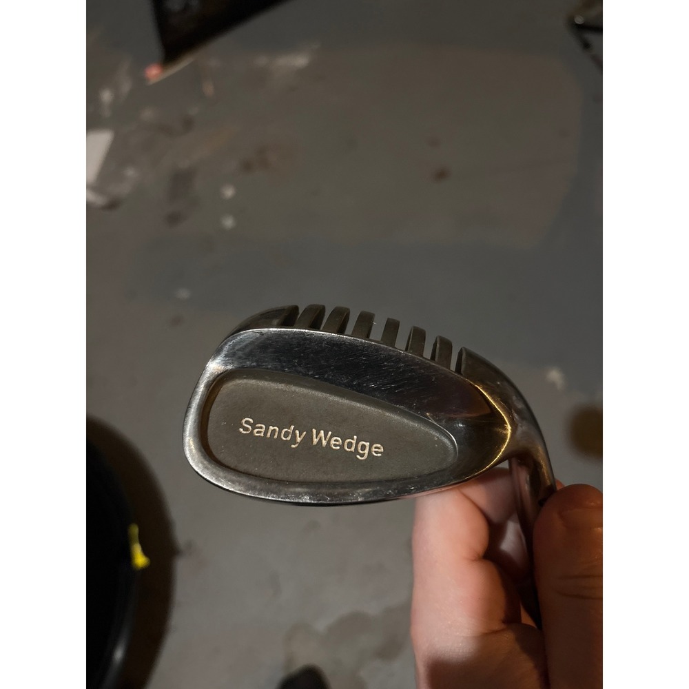 Vintage Sandy Wedge Sand Wedge Golf Club Slotted Rake Design Wide Sole Steel